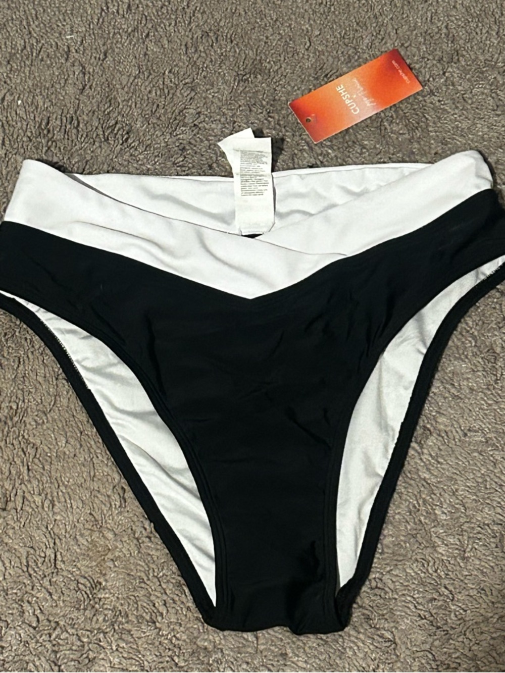 Cupshe x JoJo Colorblock High Waisted Bikini Bottom. Small. NWT - Picture 2 of 7